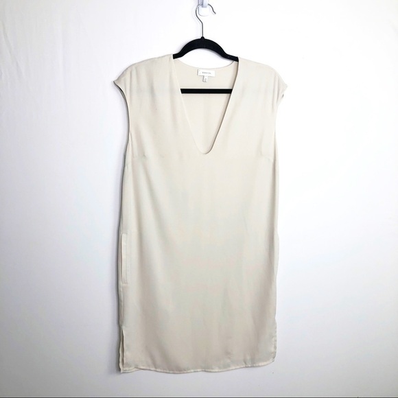 BABATON V neck cream shift mini dress - Picture 1 of 9